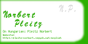 norbert pleitz business card